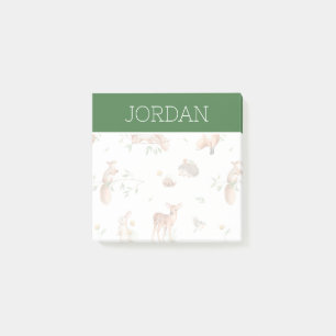 Cute Woodland Animal Friends Pattern Post-it Notes