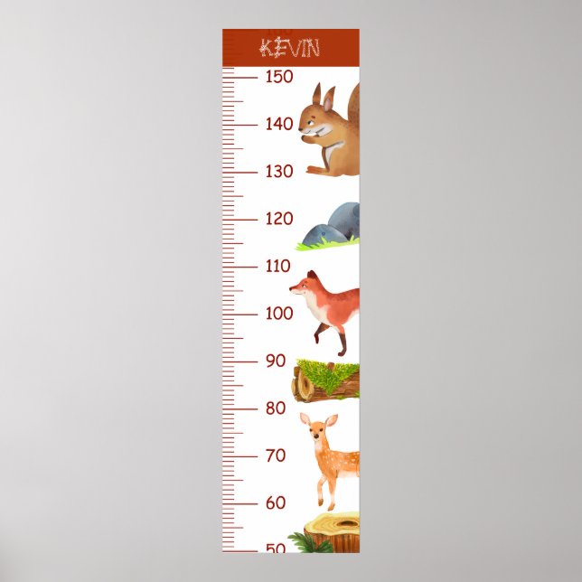 Cute Woodland Animal Growth Charts (Front)