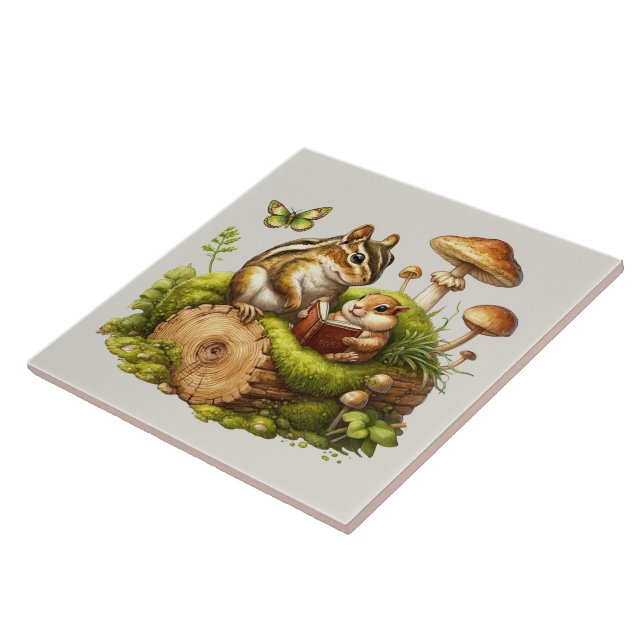 Cute woodland animal lovers  tile (Side)