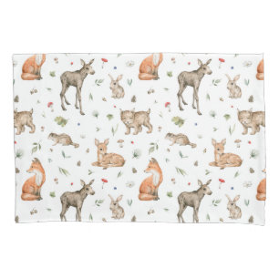 Cute Woodland Animal Pattern Pillowcase