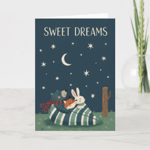 Cute Woodland Animal Sweet Dreams Cosy Bedtime Card