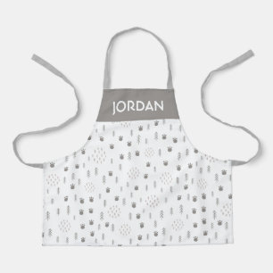 Cute Woodland Animal Track Pattern Apron
