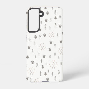 Cute Woodland Animal Track Pattern Samsung Galaxy Case