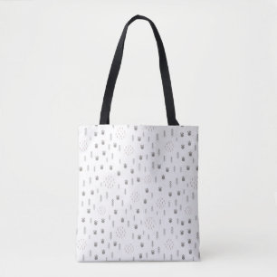 Cute Woodland Animal Track Pattern Tote Bag