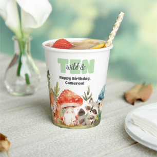 Cute Woodland Animals 10th Birthday Party Paper Cups