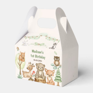 Cute Woodland Animals 1st Birthday Party Favour Bo Box