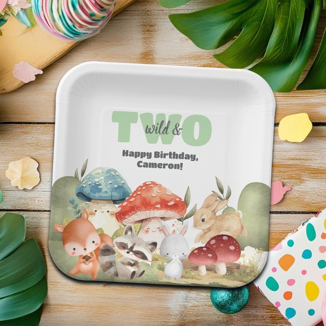 Cute Woodland Animals 2nd Birthday Party Paper Plate (Creator Uploaded)
