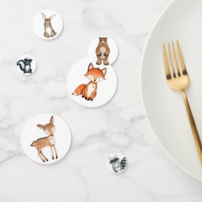 Cute Woodland Animals Baby Birthday Party Decor Confetti (Group)