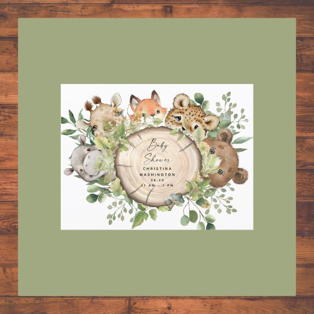Cute Woodland Animals Baby Shower Invitation  (Creator Uploaded)