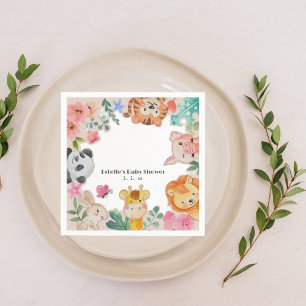 Cute Woodland Animals Baby Shower  Napkin