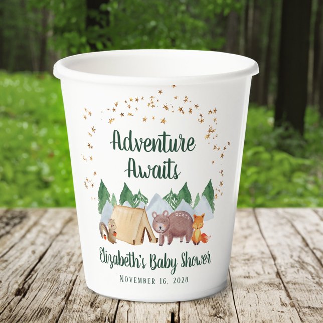 Cute Woodland Animals Baby Shower Paper Cups (Creator Uploaded)