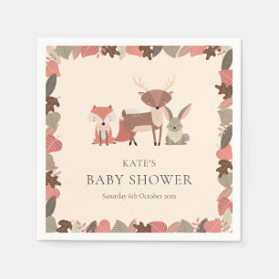Cute Woodland Animals Baby Shower / Sprinkle Napkin