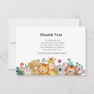 Cute Woodland Animals Baby Shower  Thank You Card