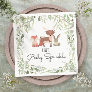 Cute Woodland Animals Baby Sprinkle Shower Napkin