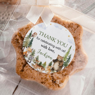 Cute Woodland Animals Birthday Classic Round Sticker