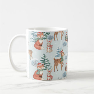 Cute Woodland Animals Christmas Pattern Mug
