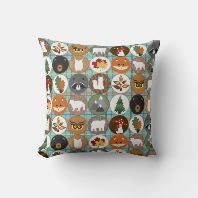 Cute Woodland Animals Cushion (Front)