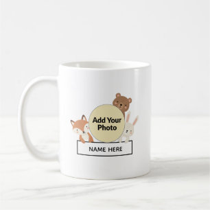 Cute Woodland Animals Custom Photo  Name  Coffee Mug