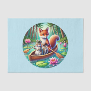 Cute woodland animals decoupage fox squirrel tissue paper