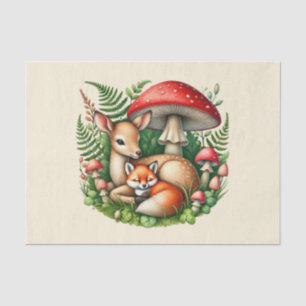 Cute woodland animals deer fox tissue paper