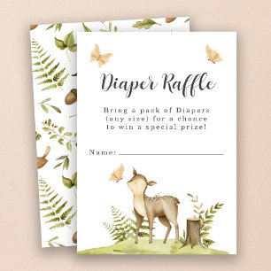 Cute Woodland Animals Diaper Raffle  Enclosure Card