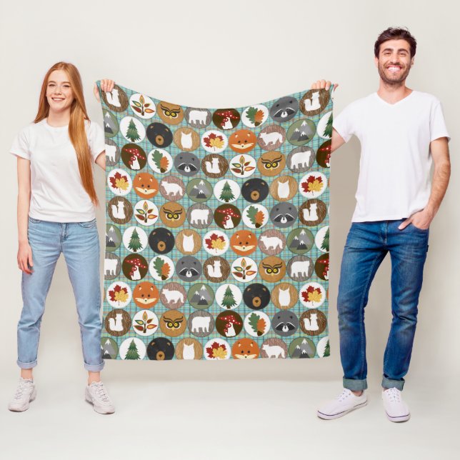 Cute Woodland Animals  Fleece Blanket (In Situ)