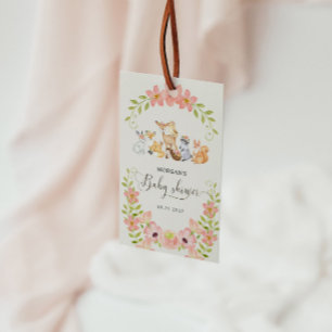 Cute Woodland Animals Floral Baby Shower Gift Tags