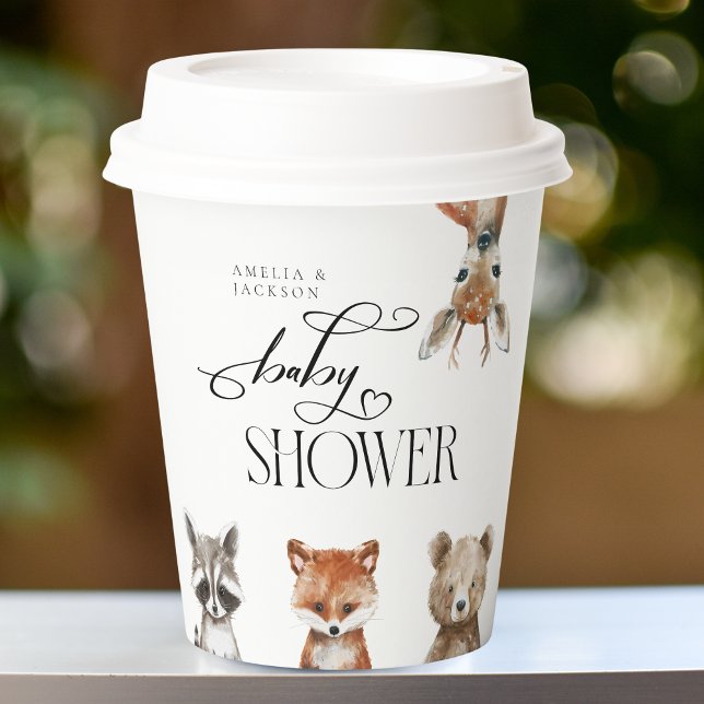 Cute Woodland Animals Forest Baby Shower  Paper Cups (Creator Uploaded)