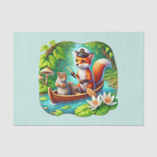 Cute woodland animals fox squirrel tissue paper