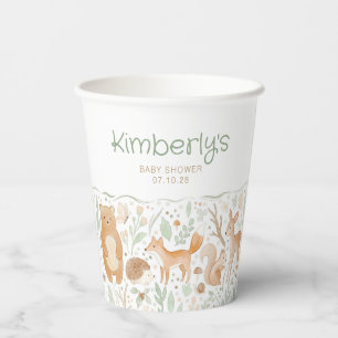 Cute Woodland Animals Gender Neutral Baby Shower  Paper Cups