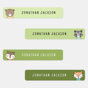 Cute woodland animals green kids name