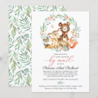 Cute Woodland Animals Greenery Baby Shower By Mail