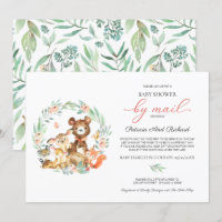 Cute Woodland Animals Greenery Baby Shower By Mail