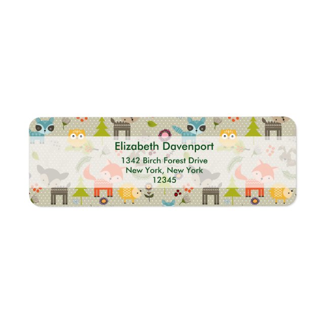 Cute Woodland Animals Illustrated Pattern (Front)