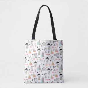 Cute Woodland Animals & Indian Boy Pattern Tote Bag