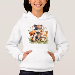 Cute Woodland Animals Kids Hoodie !