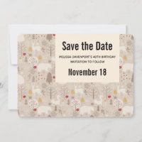 Cute Woodland Animals Nordic Pattern Birthday