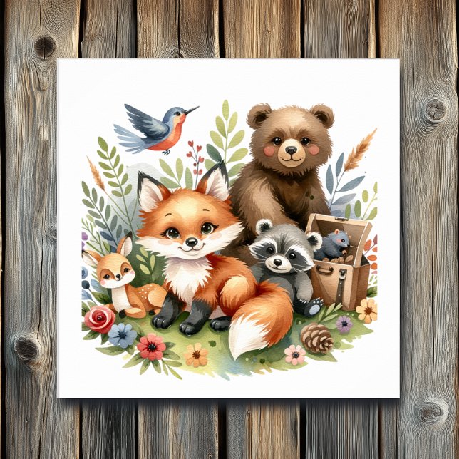 Cute Woodland Animals Nursery Art Poster (Creator Uploaded)