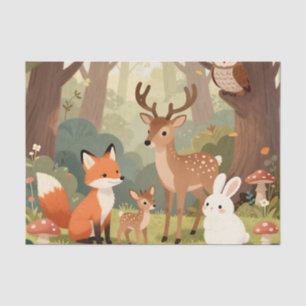 Cute Woodland Animals Nursery Scene Tissue Paper
