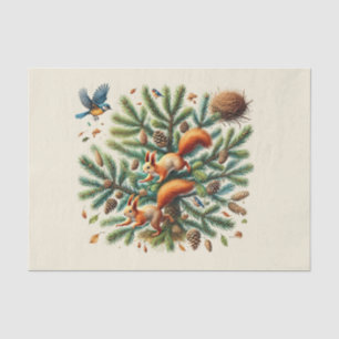 Cute woodland animals squirrel tissue paper