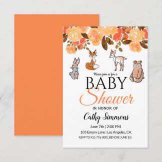 Cute Woodland Baby Animals | Baby Shower Invitation
