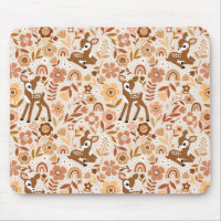 Cute Woodland Baby Deer Floral Pattern