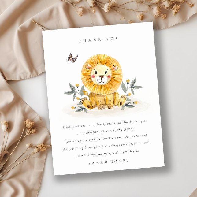 Cute Woodland Baby Lion Foliage Any Age Birthday Postcard (Creator Uploaded)