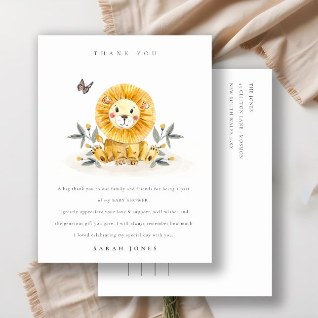 Cute Woodland Baby Lion Foliage Any Age Birthday Postcard (Creator Uploaded)