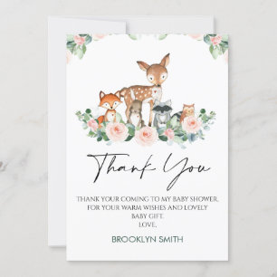 Cute Woodland Baby Shower Thank You Card