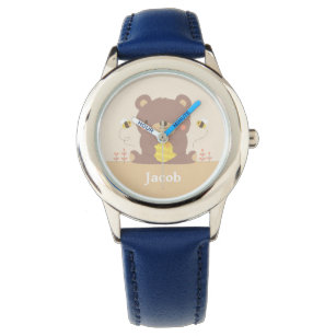 Cute Woodland Bear and Bees Kids Watch