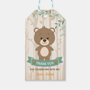 Cute Woodland Bear Forest Birthday Baby Shower Gift Tags