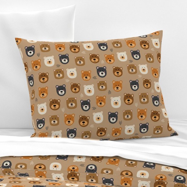 Cute woodland bear kids pillowcase (Woodland Bear bedding pillow case)