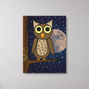 Cute Woodland Bird Artwork Canvas Print