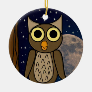 Cute Woodland Bird Artwork Ceramic Tree Decoration